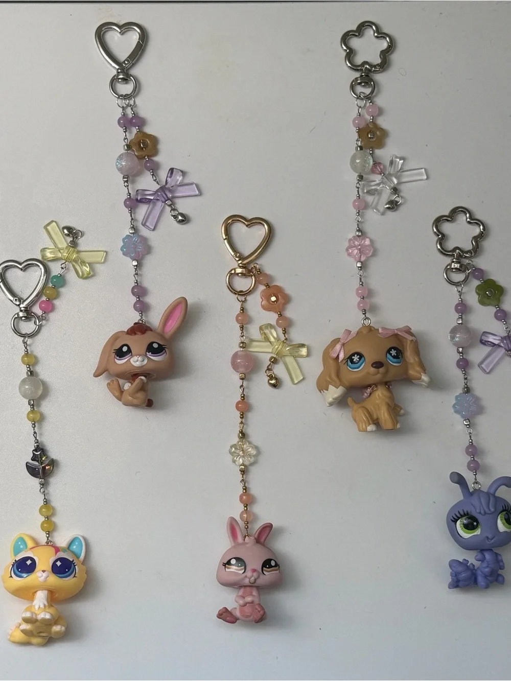 Littlest Pet Shop Charm Keychain - Pink, Purple, Yellow